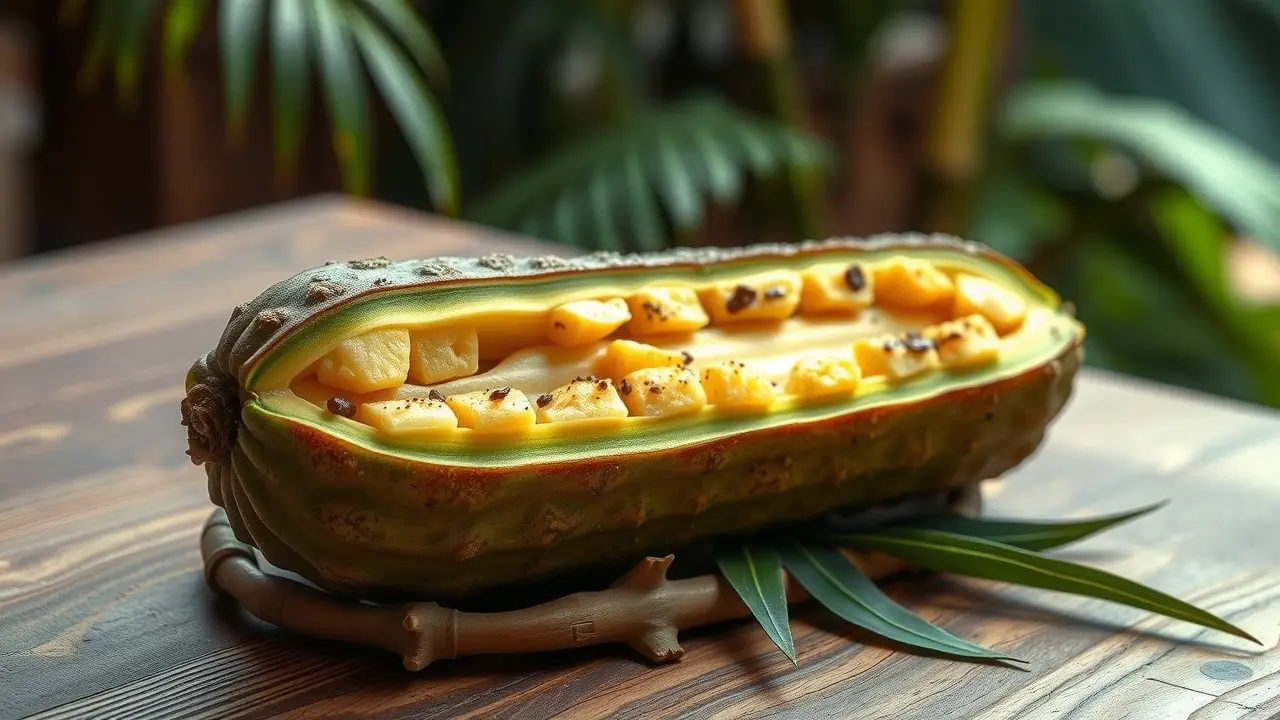 Abacaxi maduro em mesa de madeira