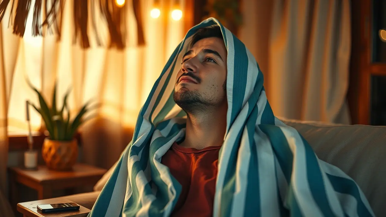 Pessoa se abanando para aliviar o calor