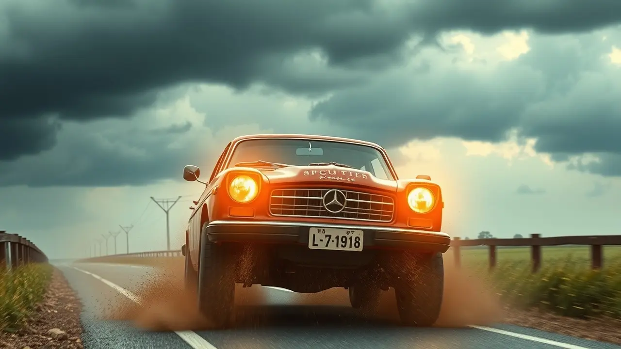 Carro capotado em estrada rural