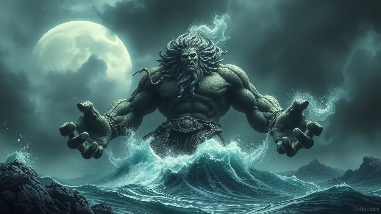 Sonhar com Adamastor: Desvende os Significados Ocultos Adamastor emergindo do mar