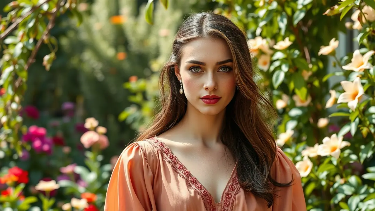 Sonhar com Adelaide: Descubra o Significado Oculto Mulher nobre em jardim florido