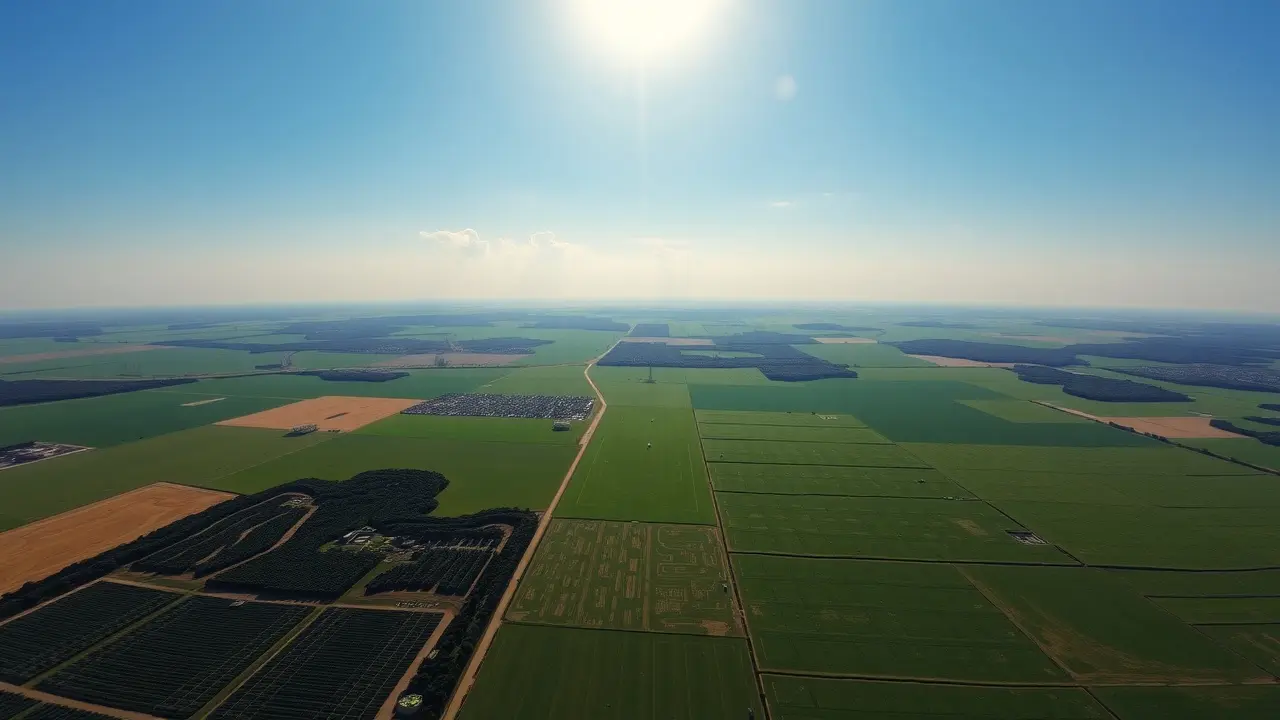 Visão aérea de paisagem verde