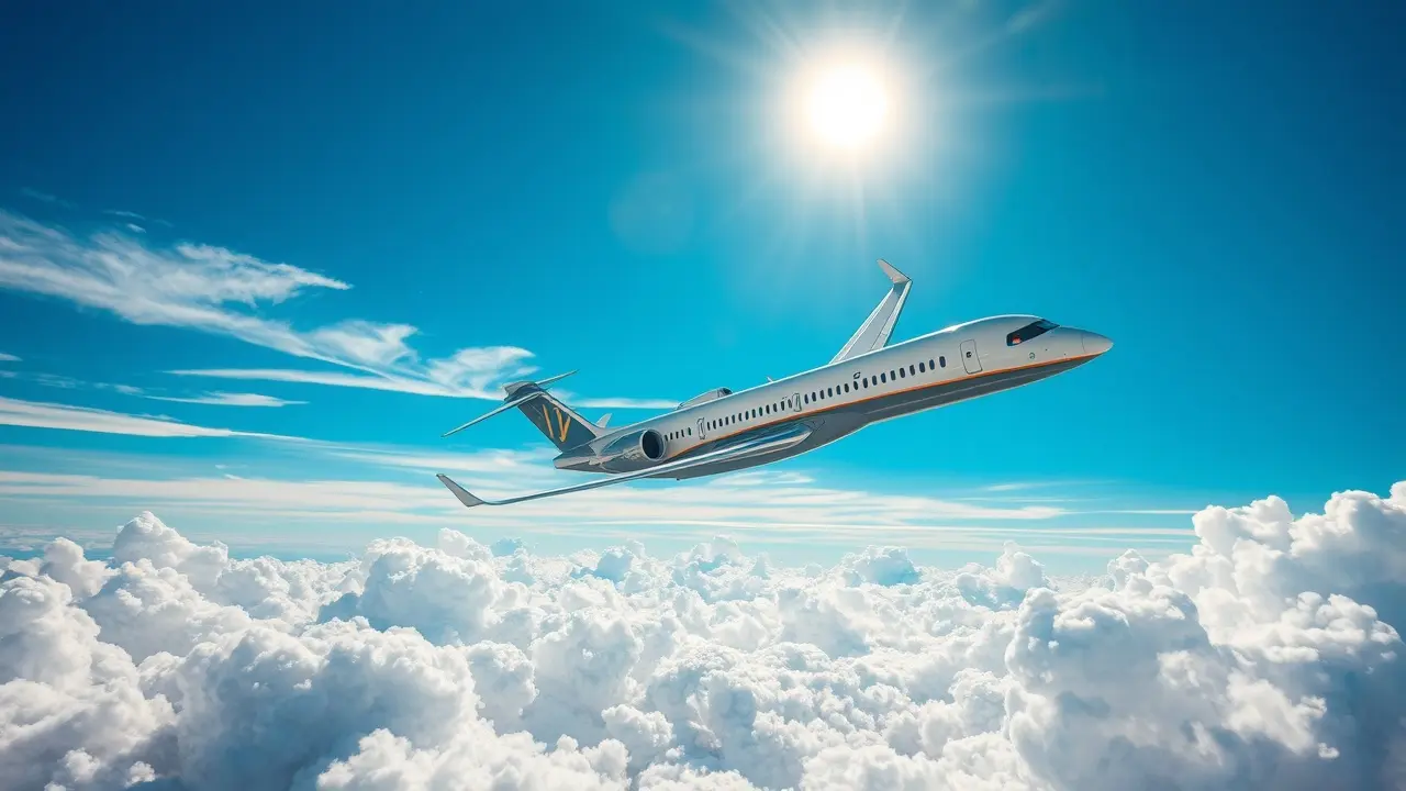 Avião voando no céu