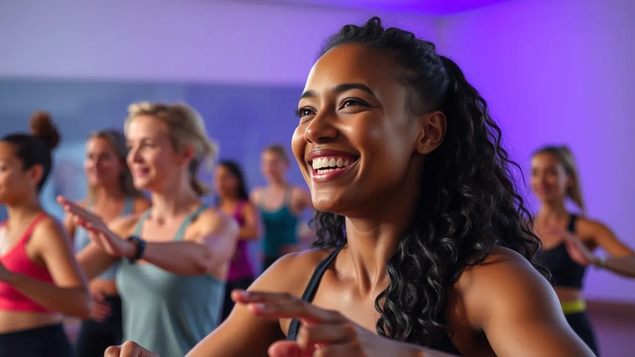 Mulher praticando aeróbica