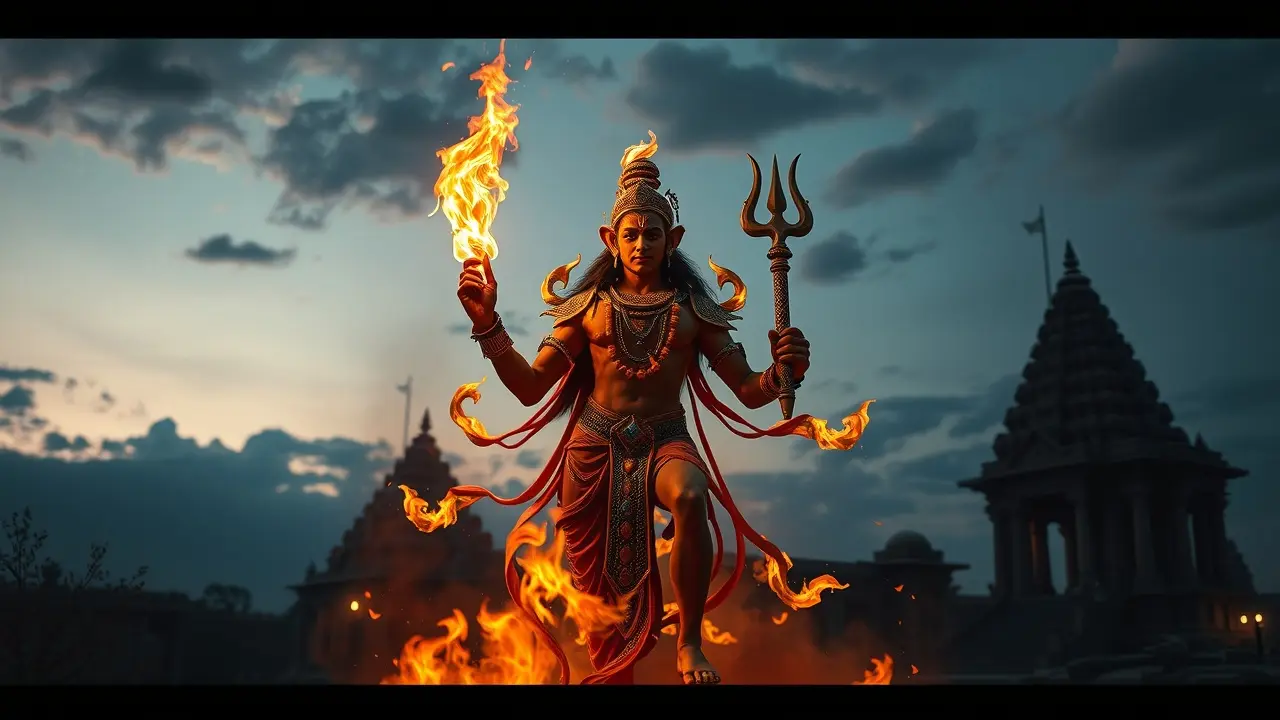 Imagem de Agni, o deus hindu do fogo