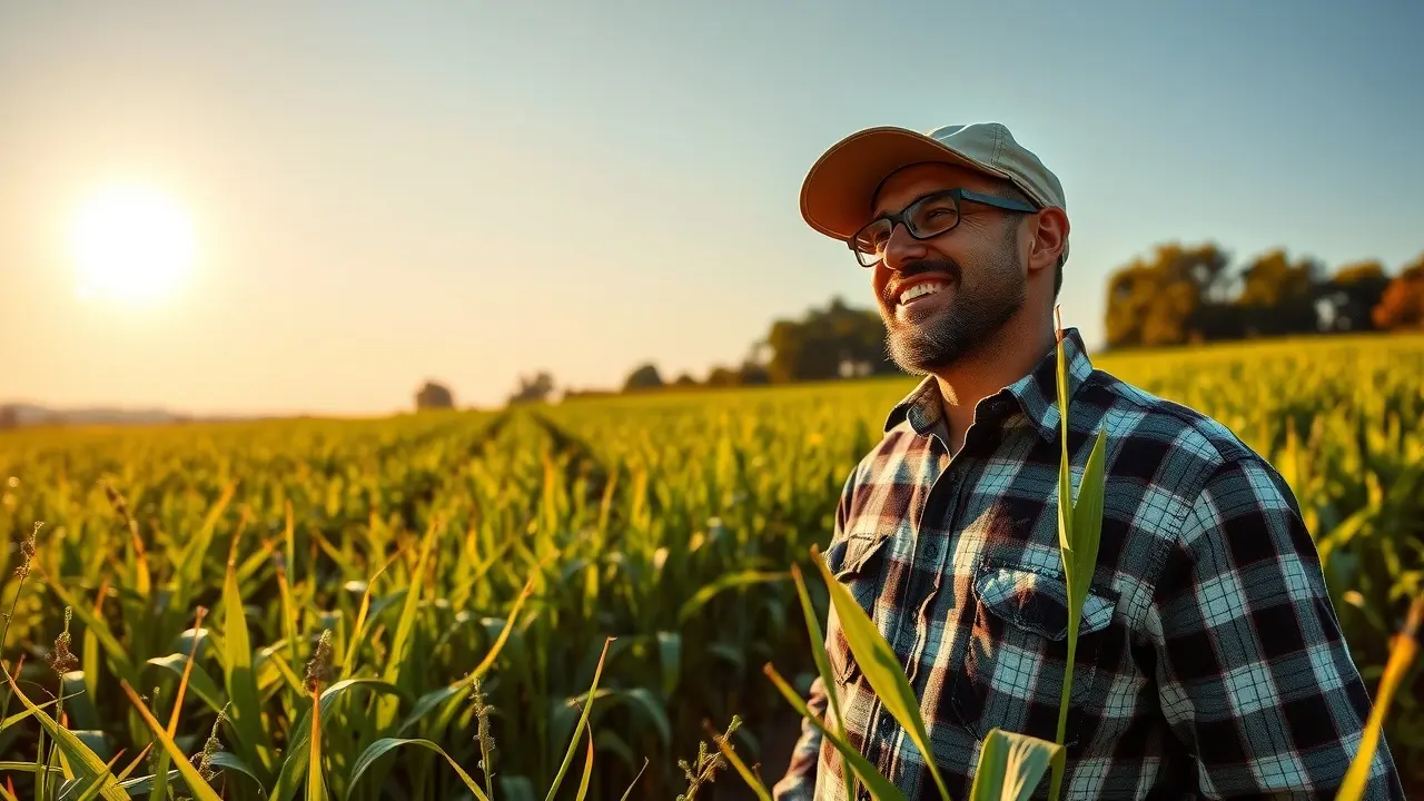 Sonhar com Agricultura: Descubra os Significados e Simbolismos! Sonho com agricultura: campo verdejante e agricultor feliz