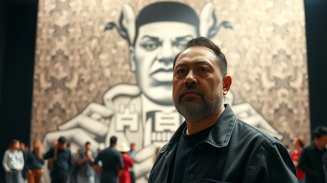 Sonhar com Ai Weiwei: Descubra os Significados Ocultos Ai Weiwei em frente a uma instalação de arte