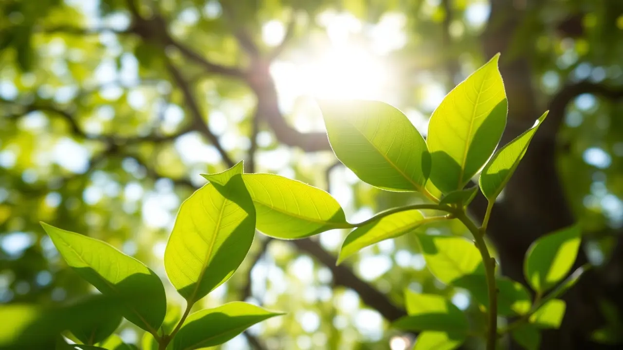 Folhas verdes vibrantes de ailanto