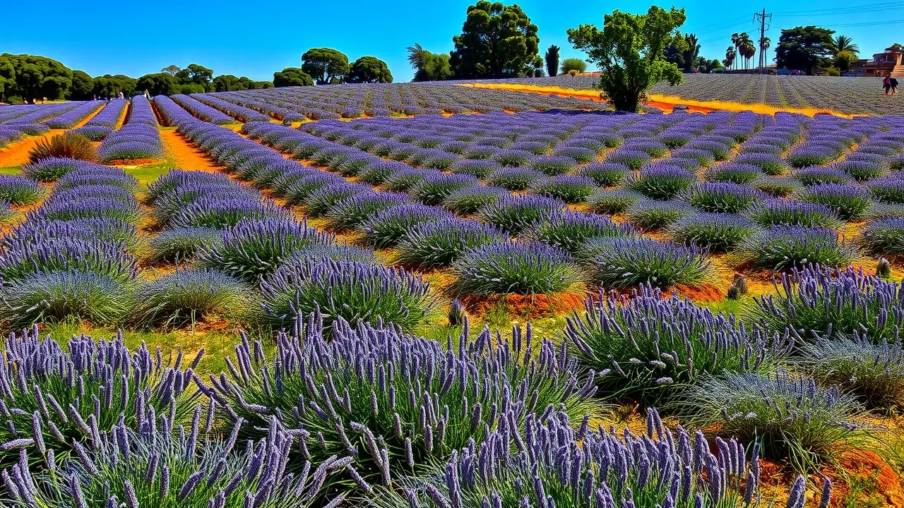 Campo de alecrim-do-campo florido