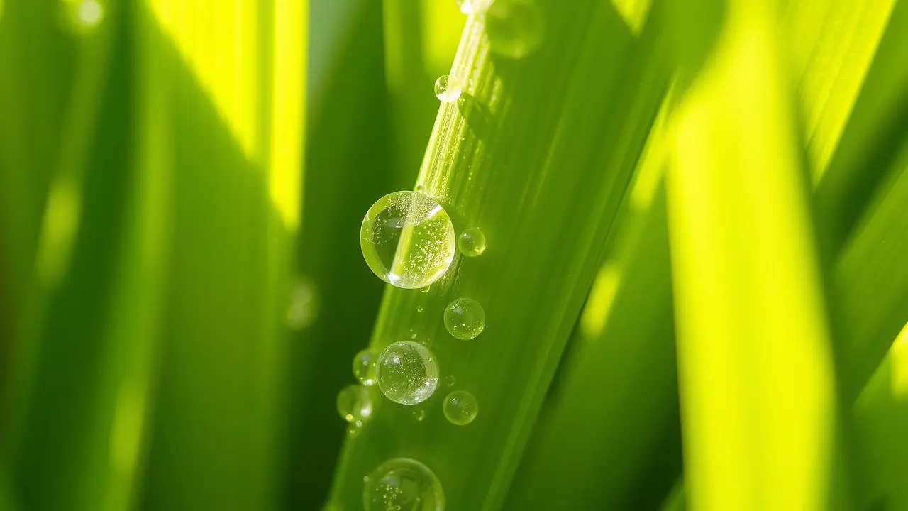 Ramo de alecrim fresco com gotas de orvalho.