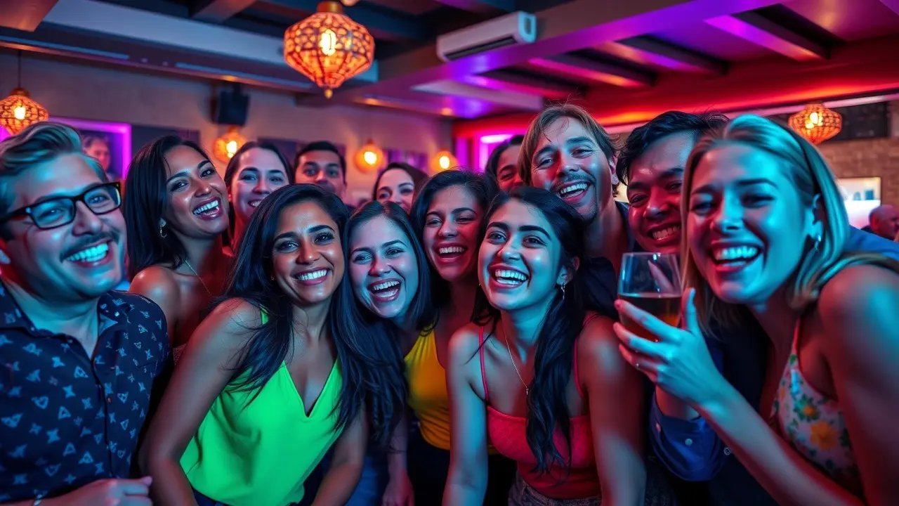 Pessoas celebrando com alegria