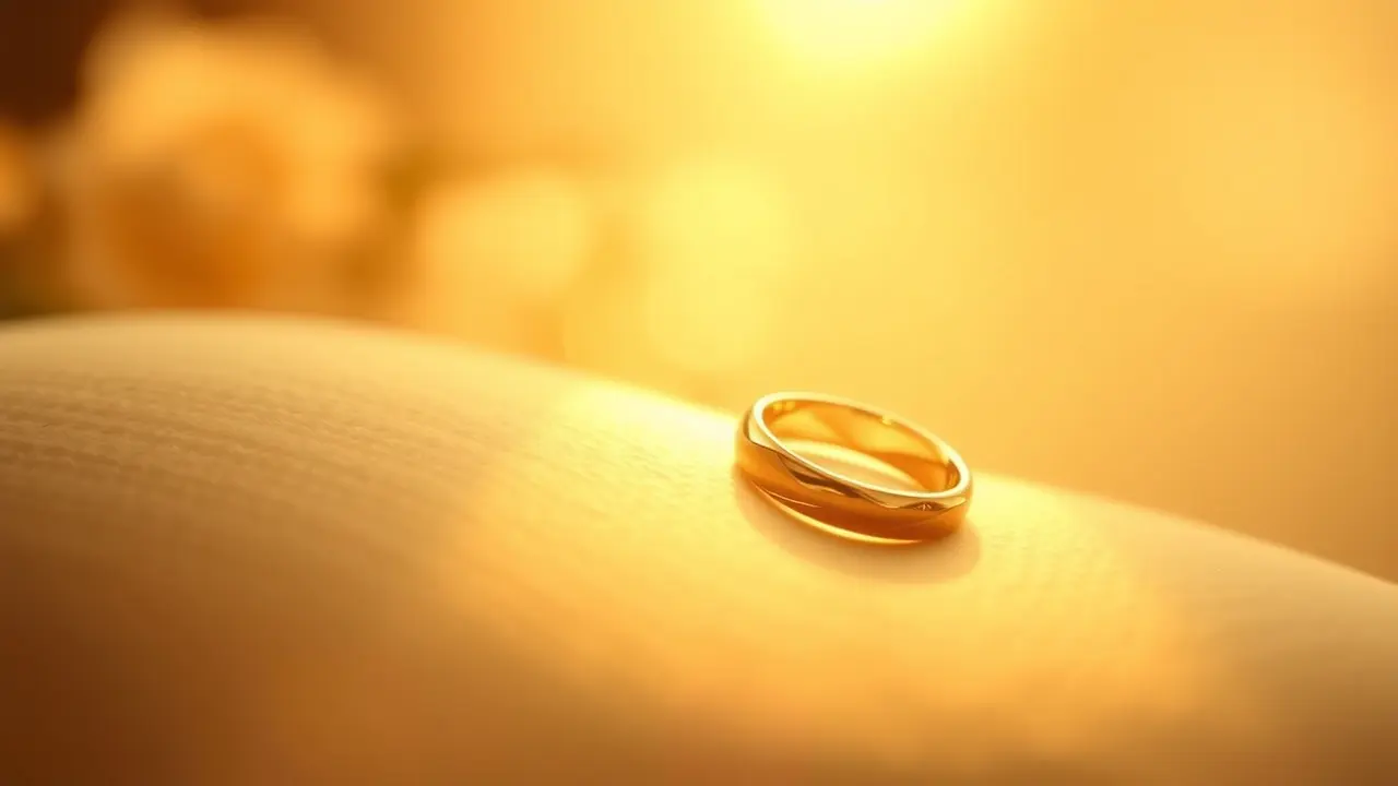 Aliança de casamento dourada brilhante