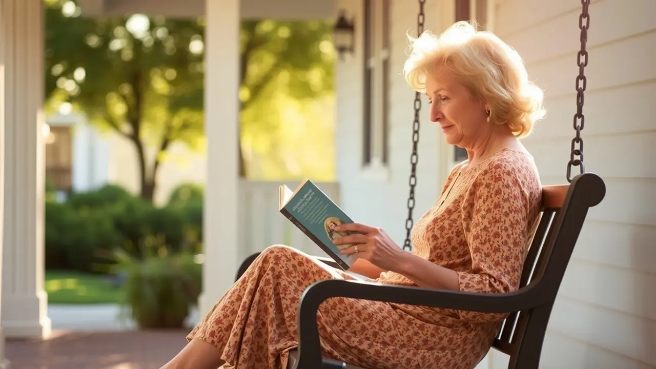 Sonhar com Alice Munro: Desvende os Significados Ocultos Mulher lendo em varanda, alusão a Alice Munro