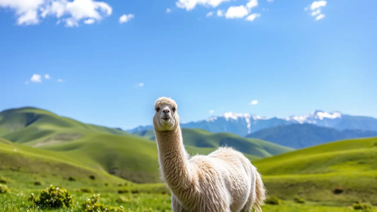 Sonhar com Alpaca: Descubra o Significado e as Mensagens Ocultas Alpaca em paisagem andina verdejante