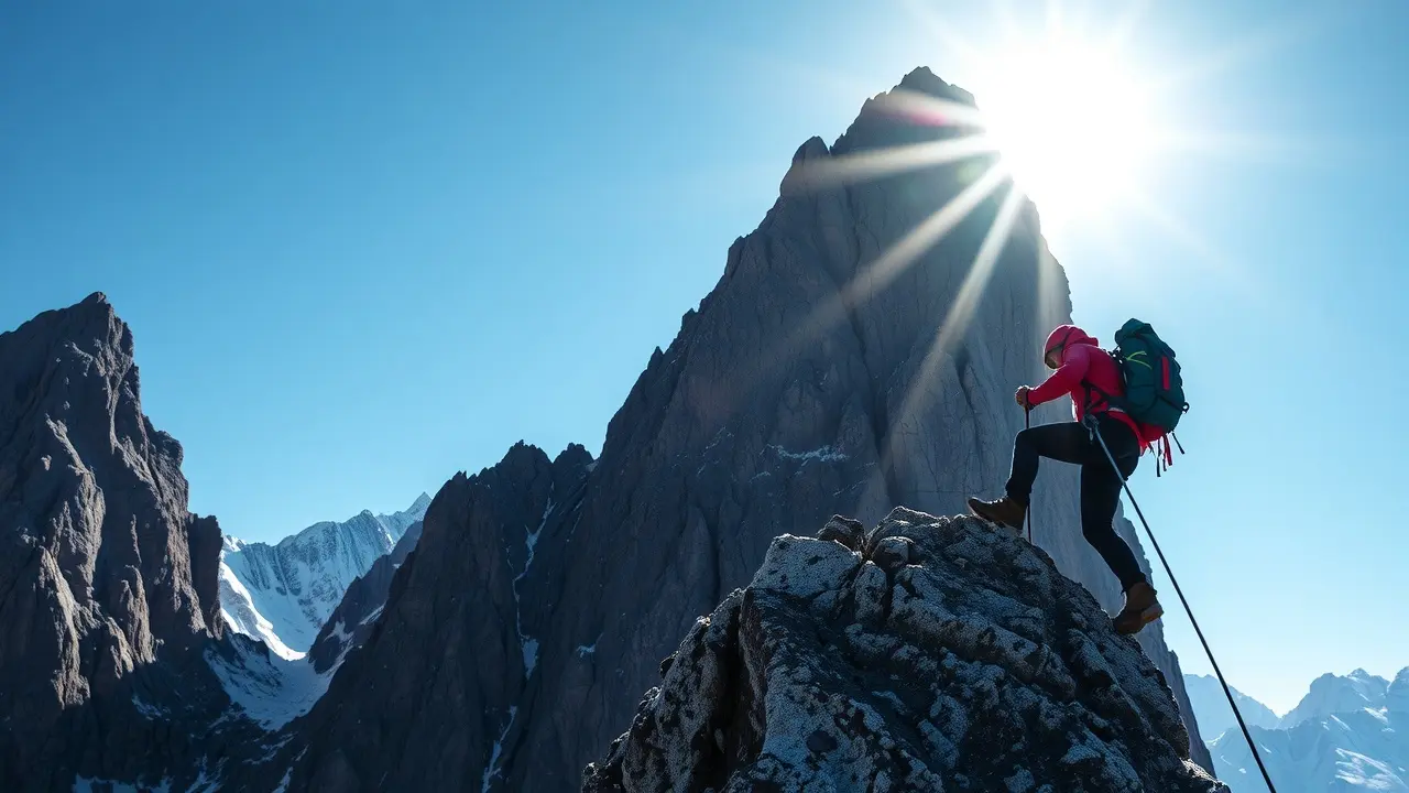 Sonhar com Alpinista: Descubra os Significados Ocultos! Alpinista escalando montanha