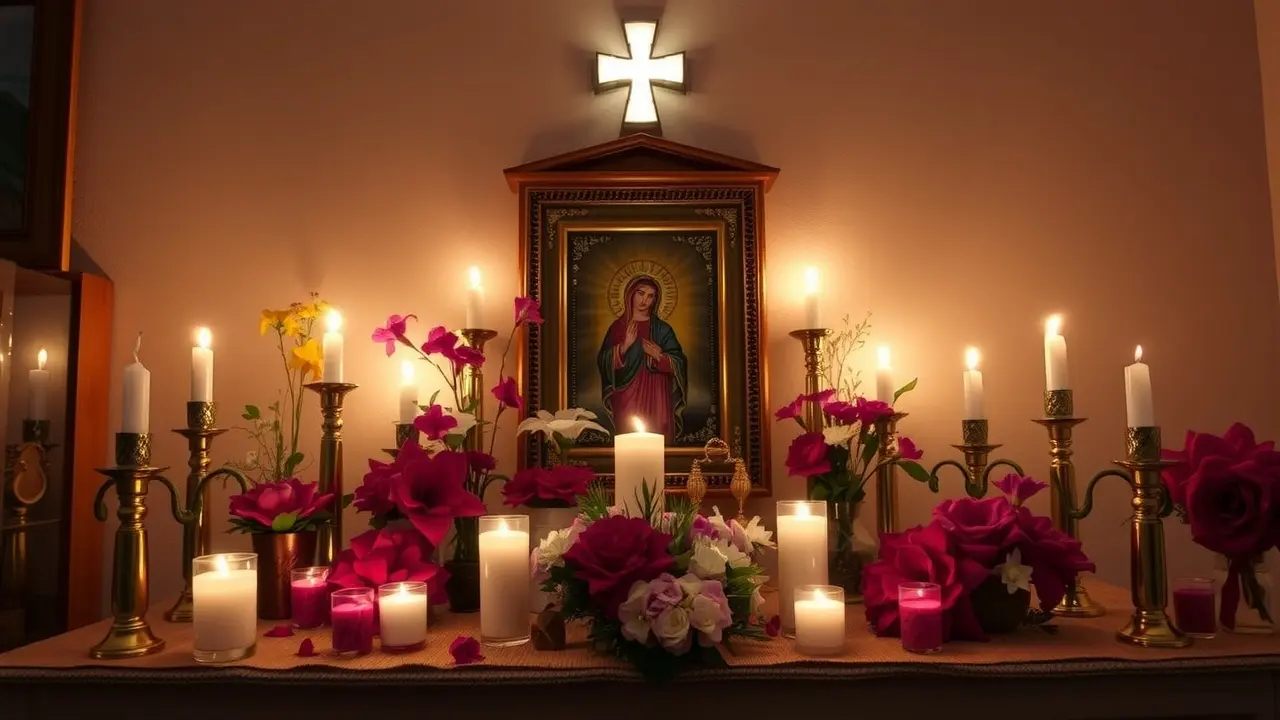Sonhar com Altar Doméstico: Descubra o Significado e a Simbologia Altar doméstico com velas e flores