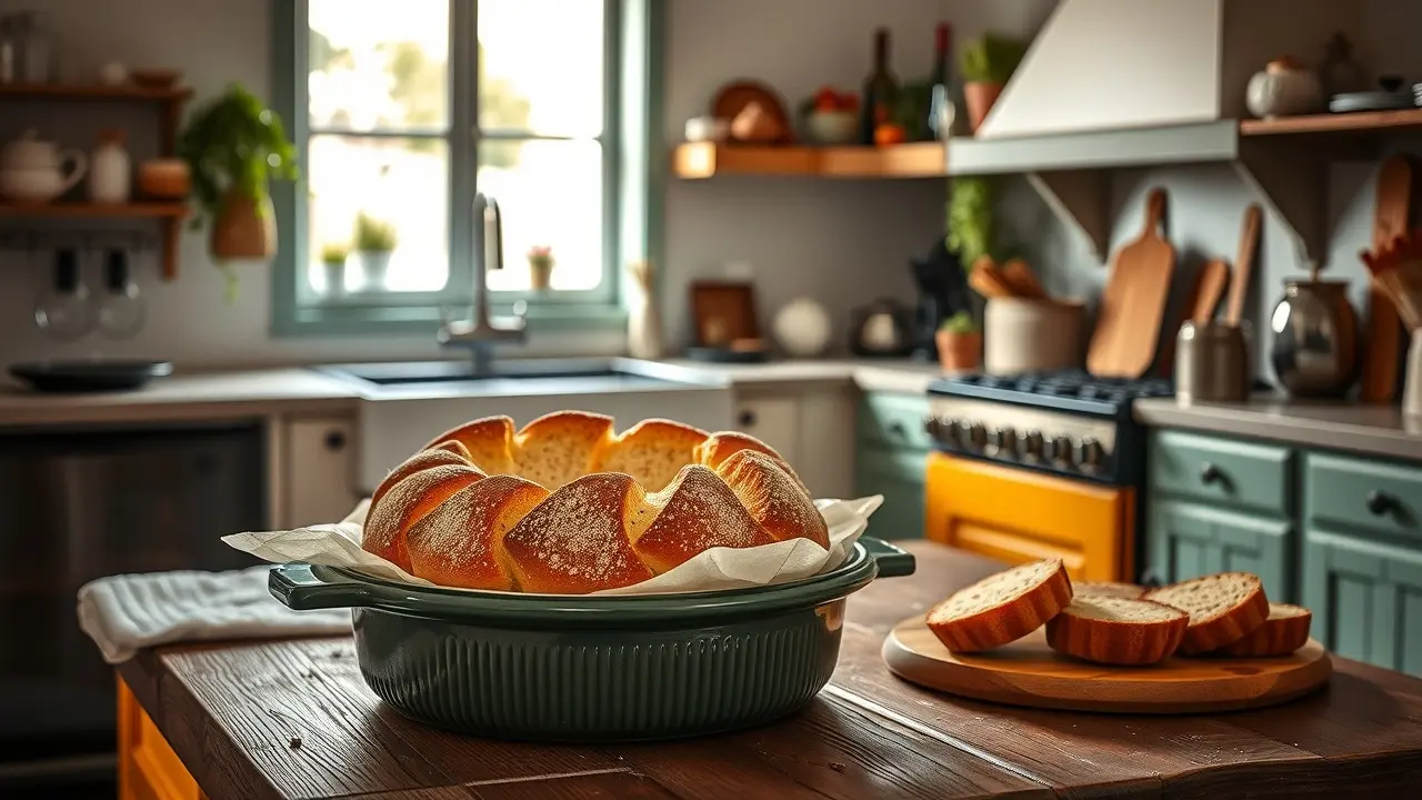 Amassador de pão rústico em cozinha vintage