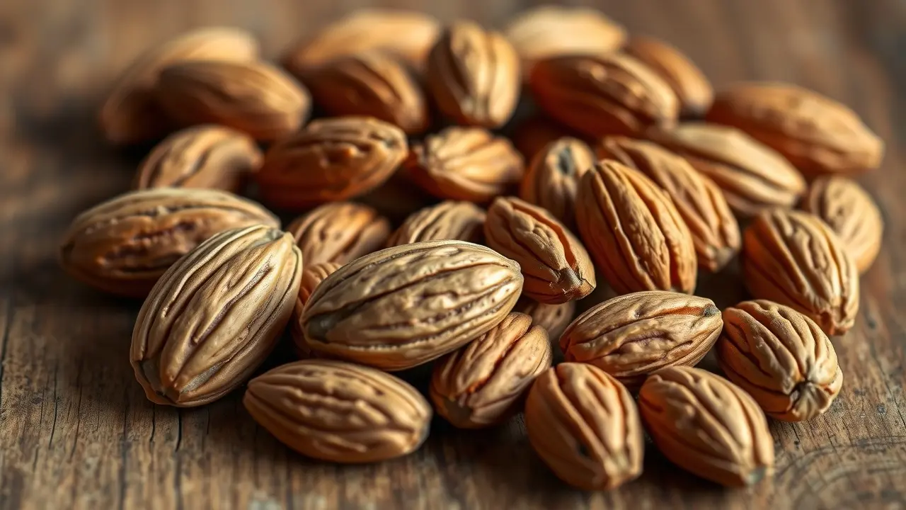 Sonhar com Amêndoa: Descubra o Significado e as Interpretações Amêndoas frescas em uma mesa de madeira