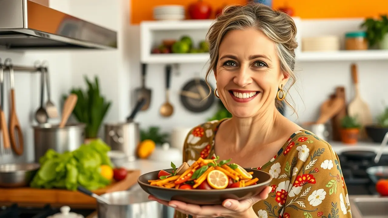 Ana Maria Braga sorrindo na cozinha