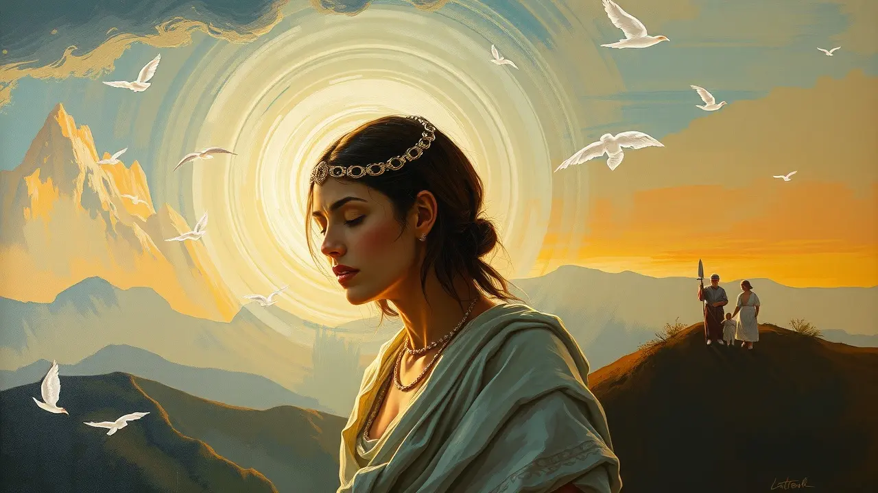 Sonhar com Ancestral: Decifre os Sinais e a Sabedoria do Passado Pintura de ancestral envolto em luz suave