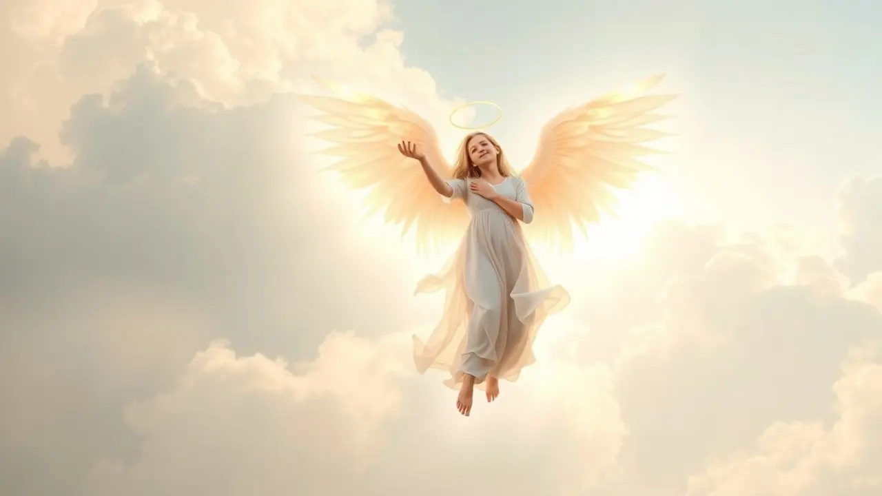 Anjo descendo do céu