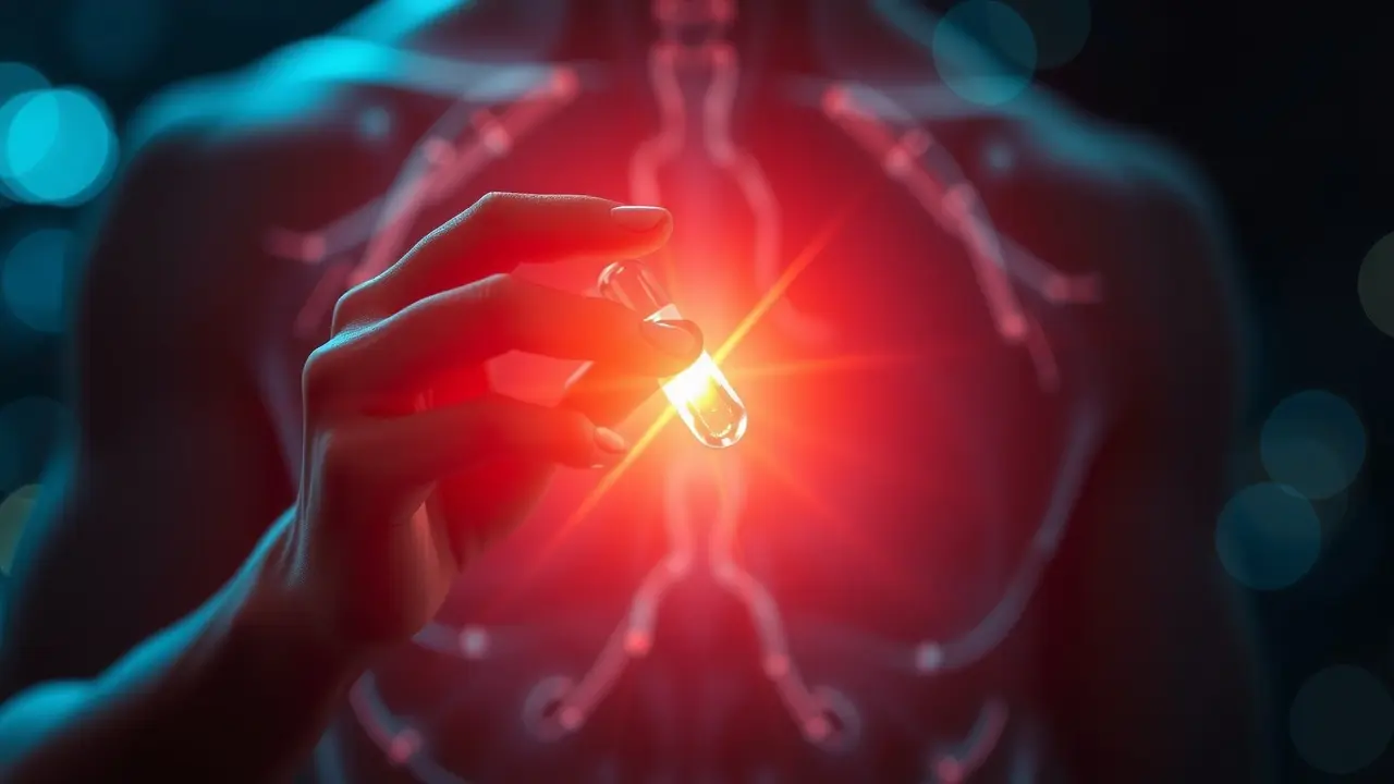 Frasco de antibiótico com aura brilhante