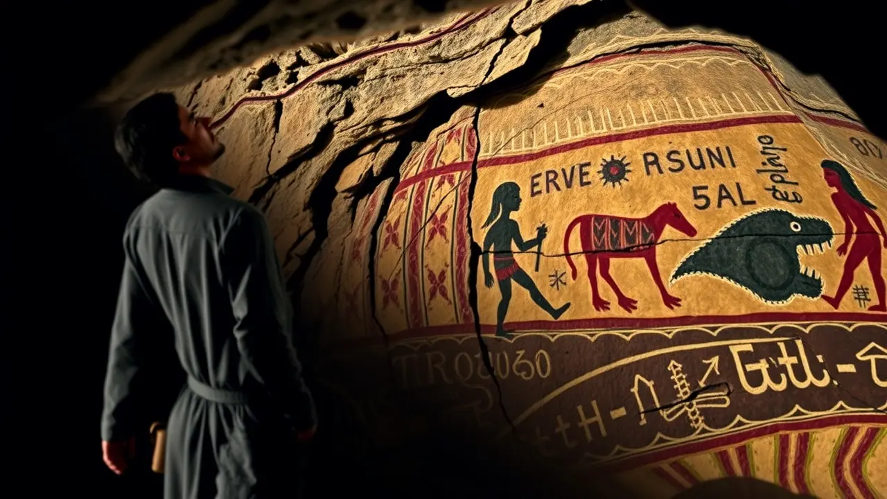 Sonhar com Antropologia: Desvende os Significados Ocultos Antropólogo analisando pintura rupestre