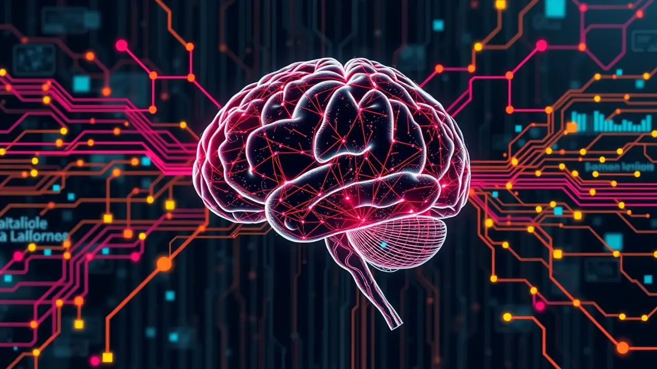 Cérebro conectado a gráficos de dados