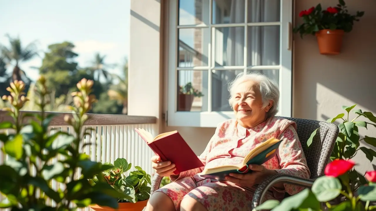Sonhar com Aposentadoria: Descubra o Significado e as Interpretações Idoso sorrindo na varanda, simbolizando a aposentadoria.