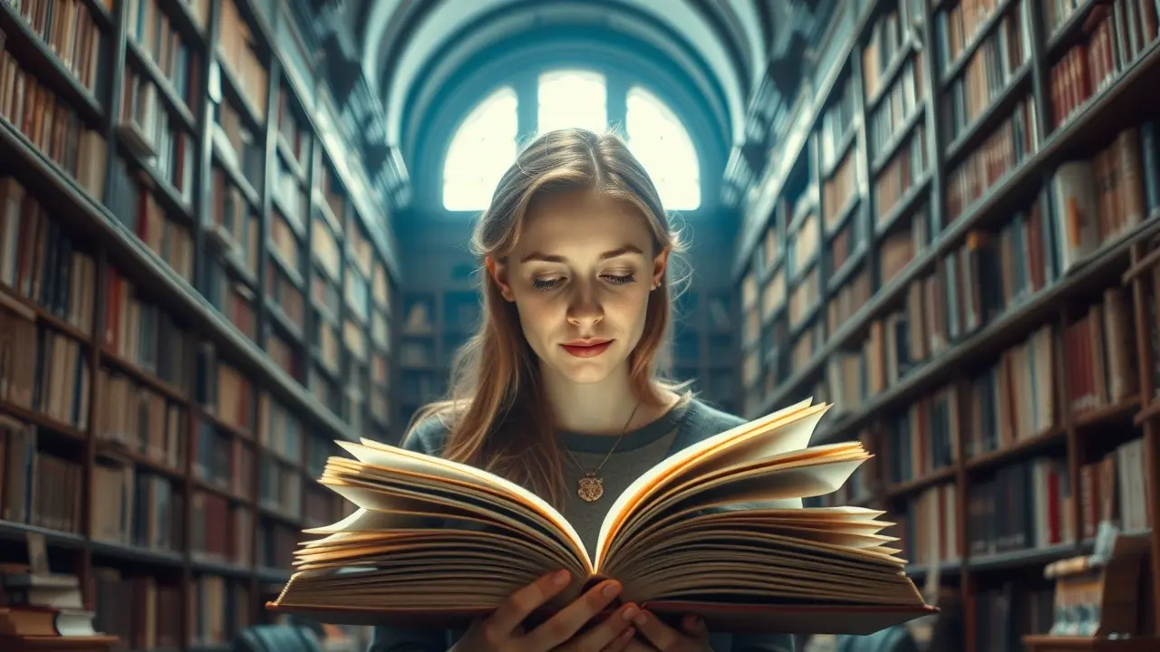 Sonhando com aprendizado em uma biblioteca.