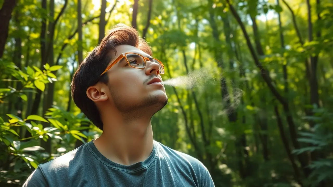 Sonhando com ar puro em uma floresta