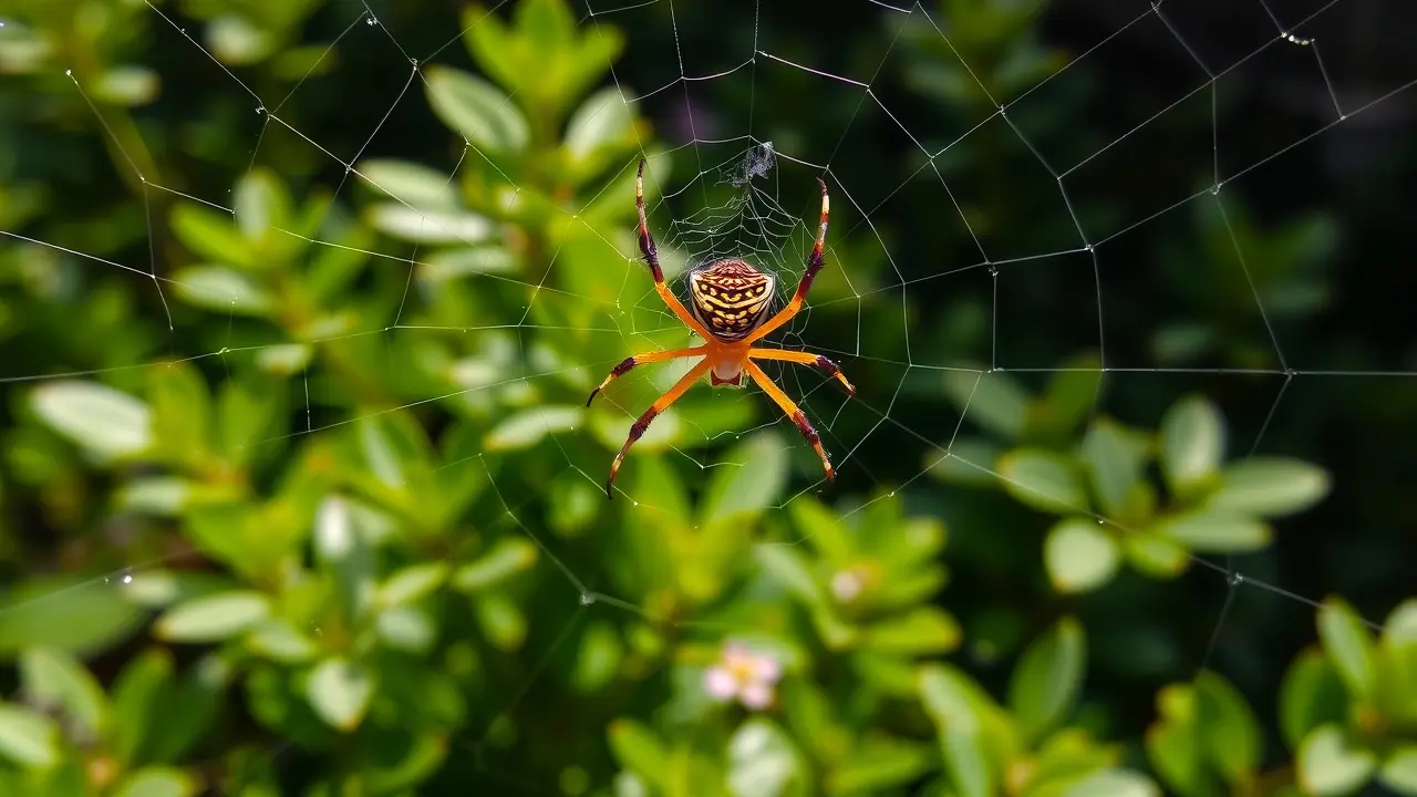 Aranha tecendo teia