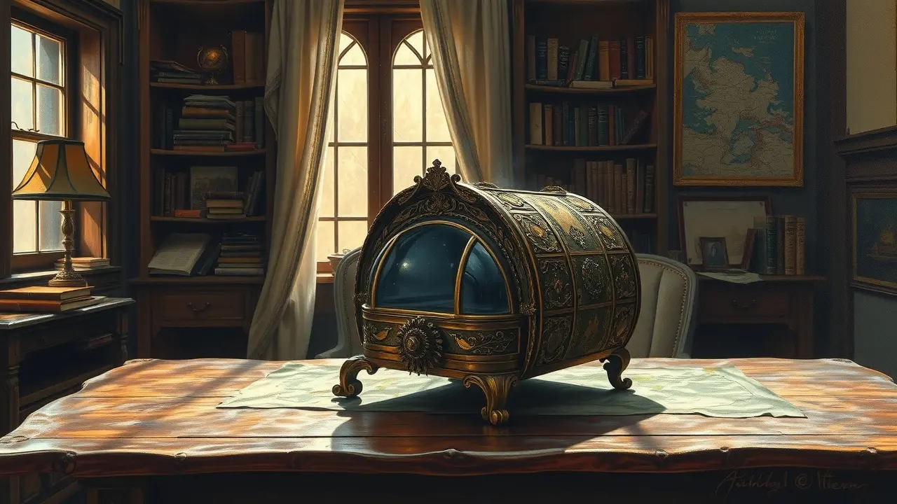 Arcabuz antigo sobre mesa de madeira