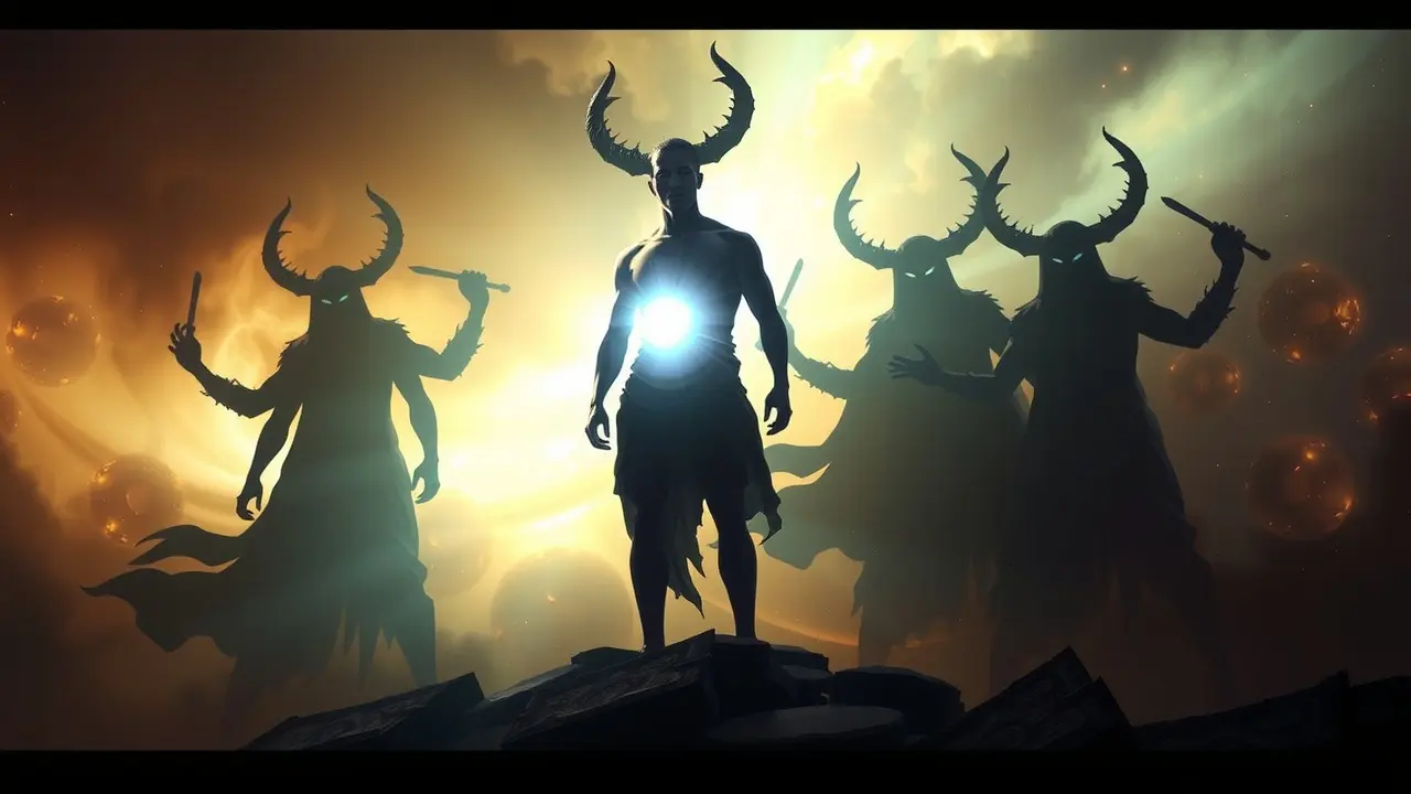 Sonhar com Arcontes: Desvende os Significados Ocultos Pessoa desafiando arcontes em um sonho