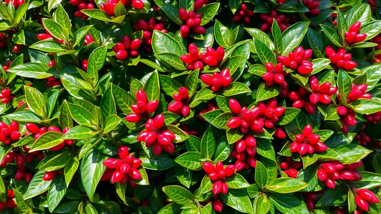 Ardísia com frutos vermelhos