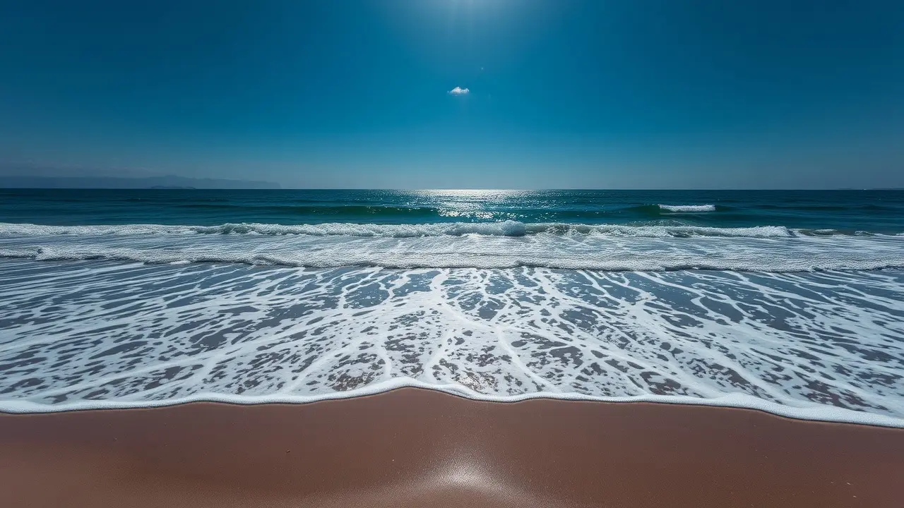 Sonhar com Areia: Descubra os Significados e Interpretações! Praia dourada com céu azul