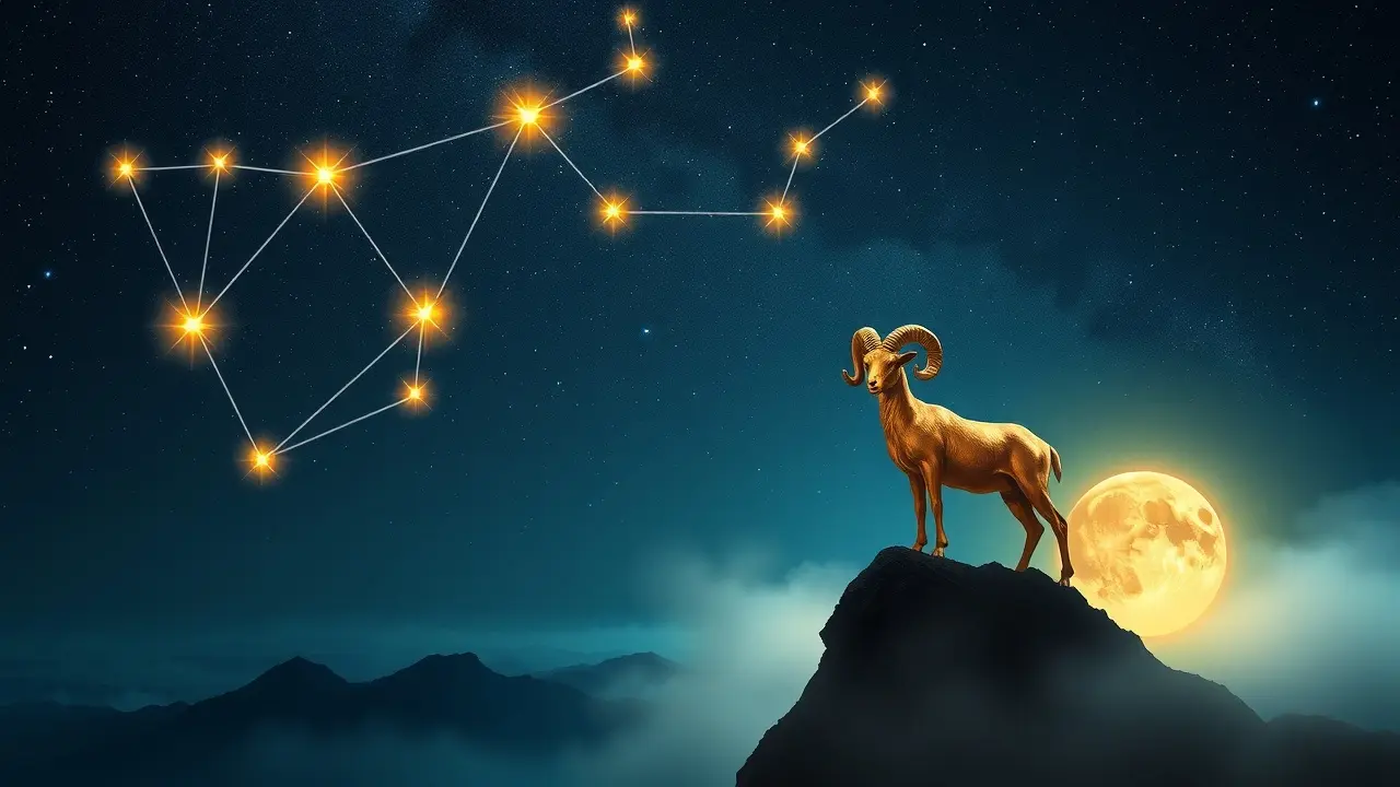 Sonhar com Áries: Descubra o Significado e as Mensagens Ocultas Sonho místico com a constelação e o carneiro de Áries.