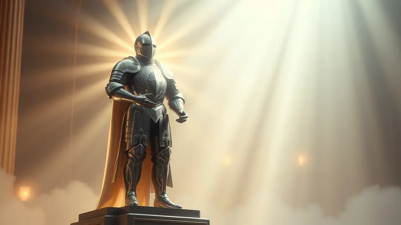 Armadura sagrada brilhando