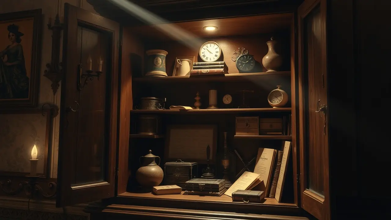 Significado de Sonhar com Armário: Descubra as Mensagens Ocultas Armário antigo com objetos e cartas