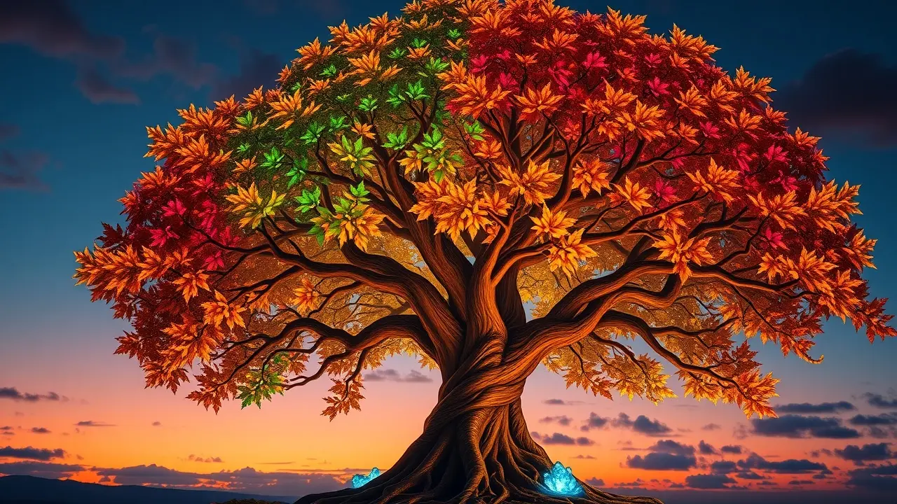 Sonhar com Árvore da Vida: Significados e Interpretações Árvore da vida exuberante com luzes místicas