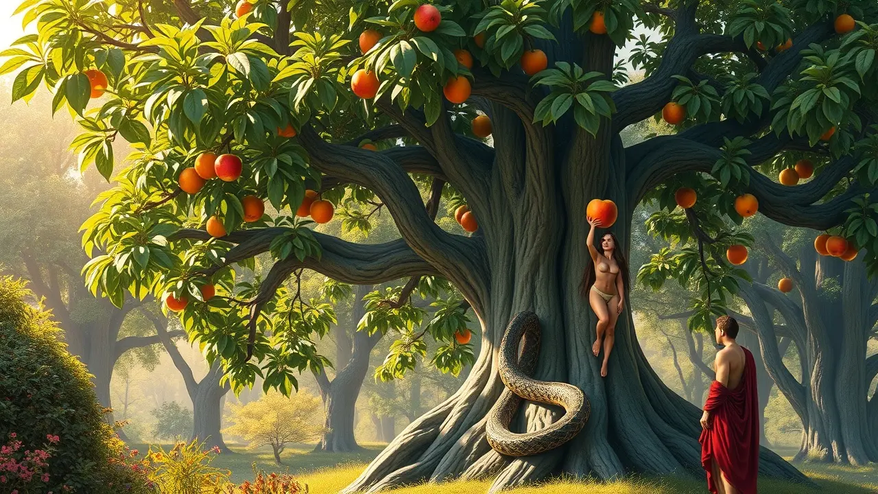 Sonhar com Árvore do Conhecimento: Desvende os Significados Ocultos Árvore do Conhecimento exuberante no Éden.