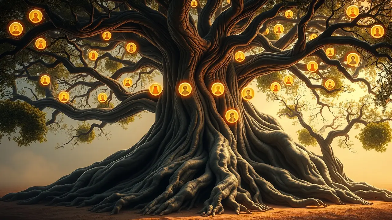 Sonhar com Árvore Genealógica: Descubra o Significado e as Mensagens Ocultas Árvore genealógica simbolizando ancestralidade.