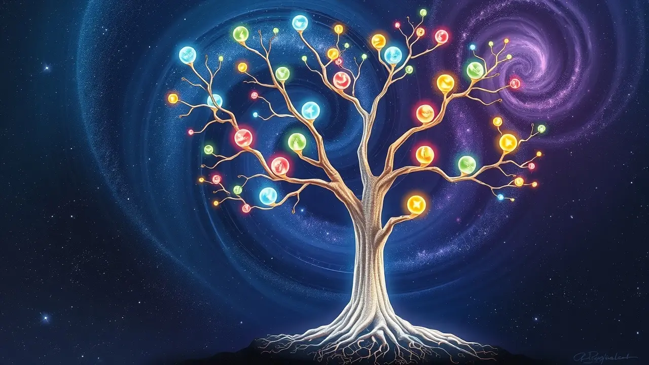 Árvore Sefirótica brilhante em sonho