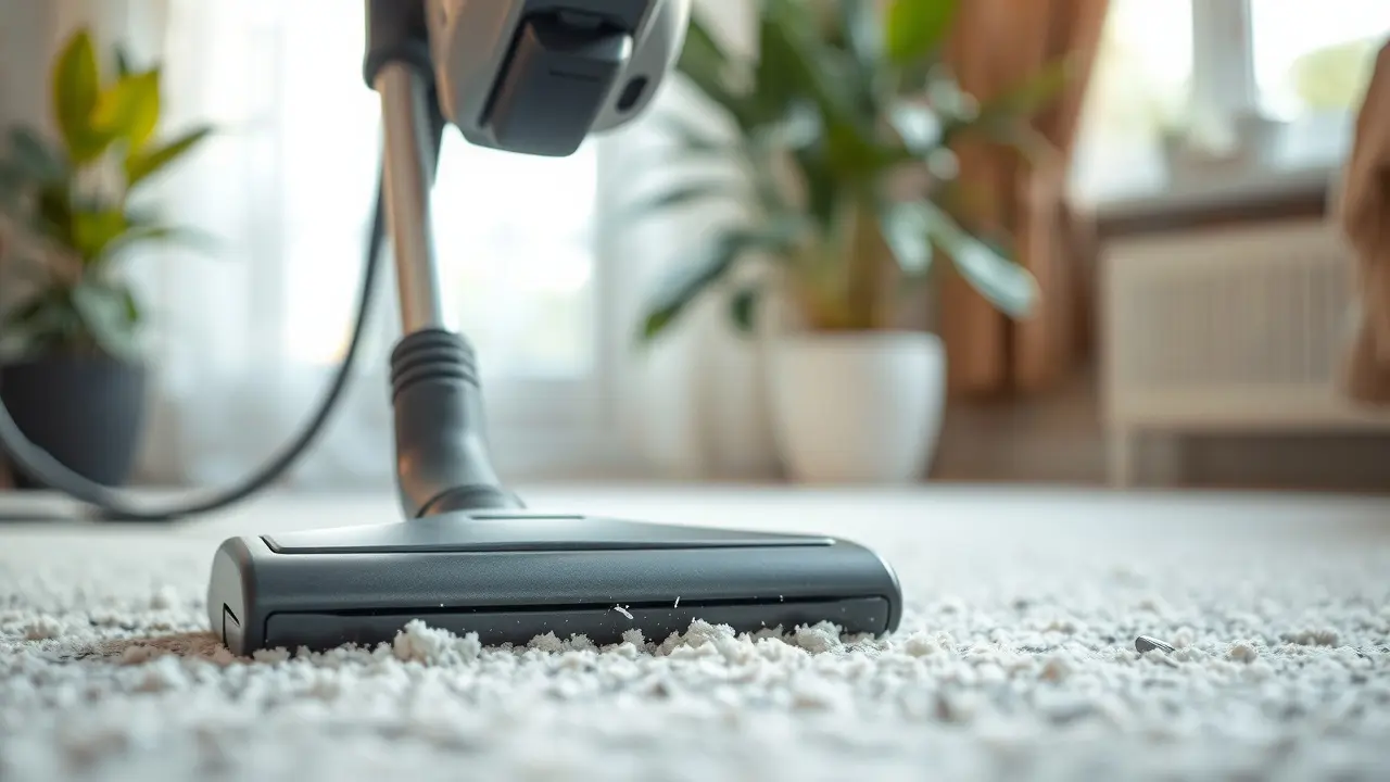 Aspirador de pó limpando um tapete