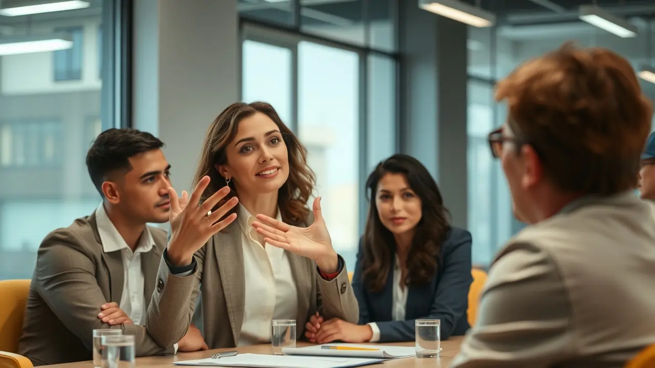 Sonhar com Assertividade: Descubra o Significado e a Interpretação Pessoa assertiva apresentando ideia em reunião