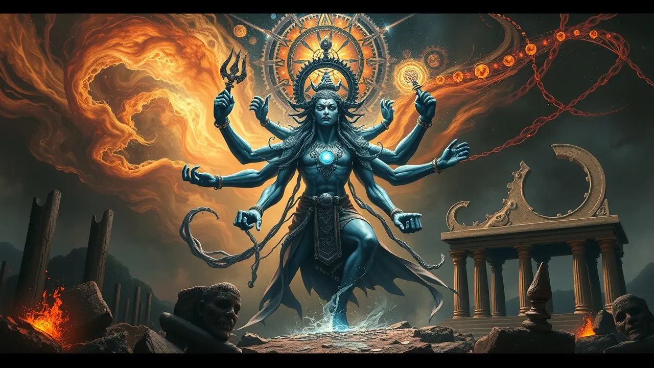 Ilustração de um Asura mitológico