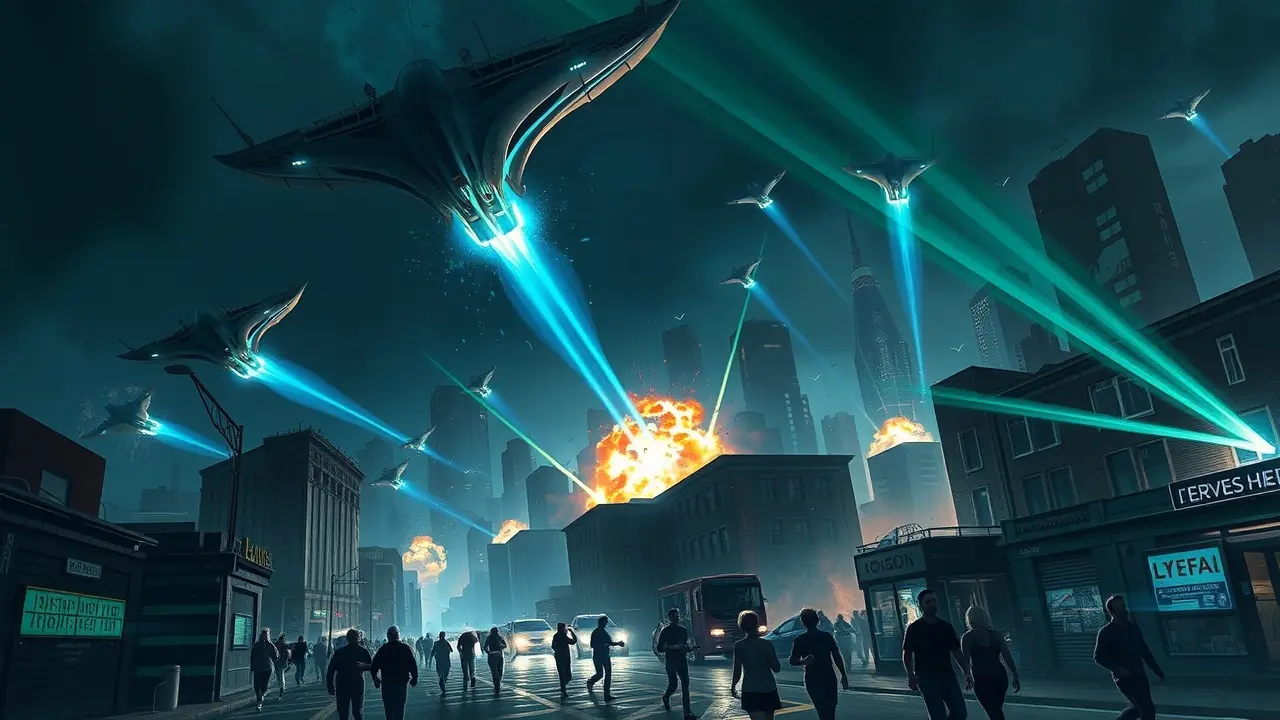 Sonhar com Ataque Alienígena: Descubra o Significado! Cidade sendo atacada por naves alienígenas