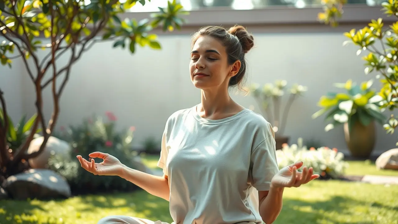 Sonhar com Ataraxia: Descubra o Significado e a Paz Interior Pessoa meditando em jardim zen