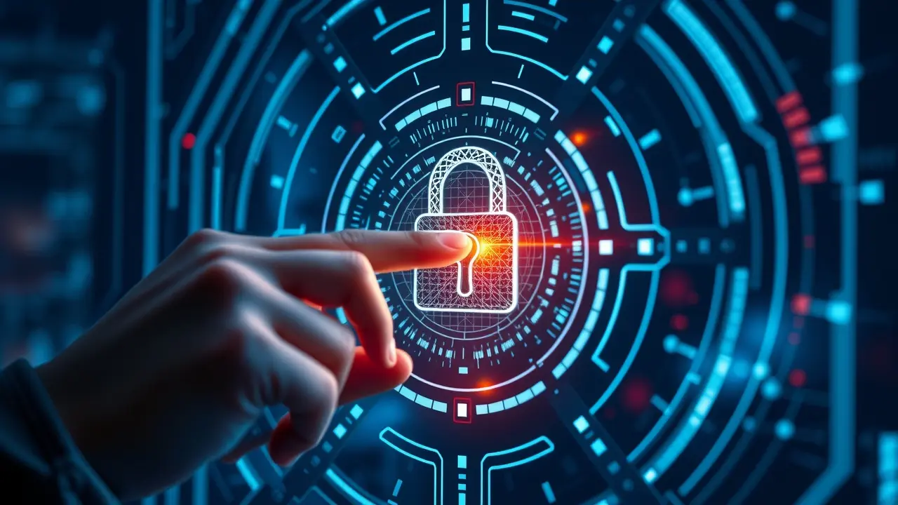 Homem autenticando acesso digital