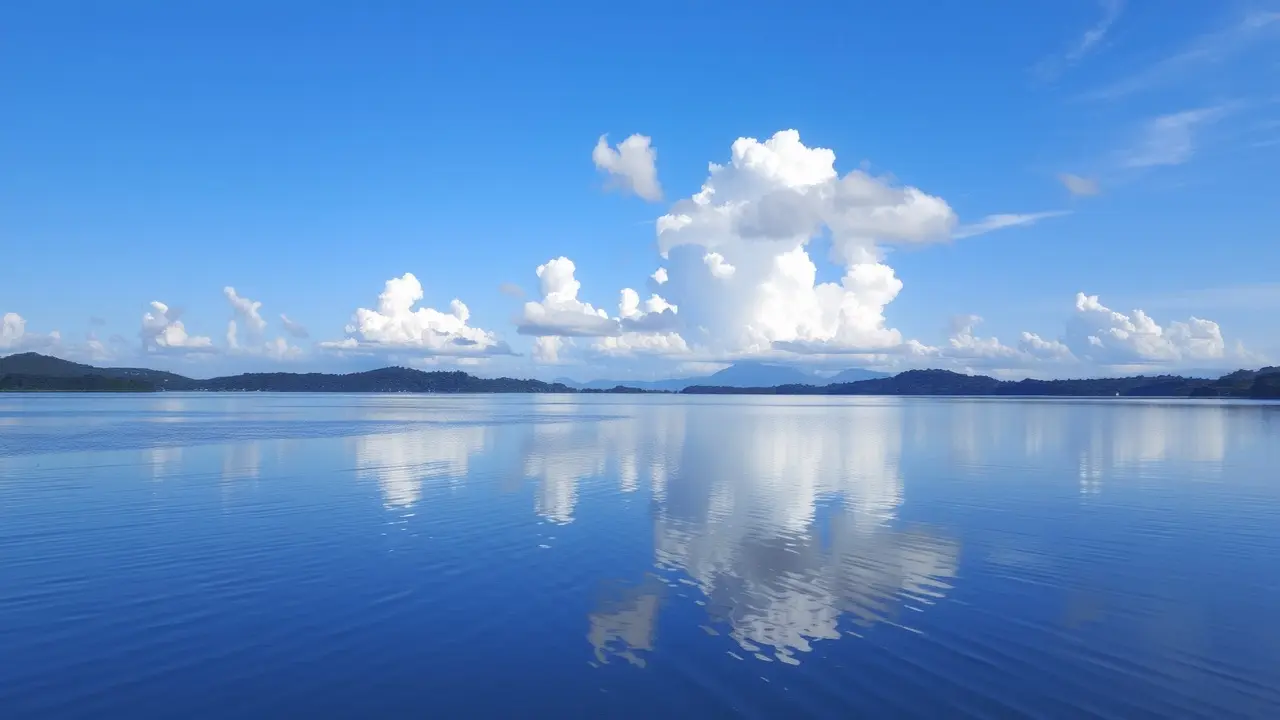 Significado de Sonhar com Azul: Desvende os Mistérios e Simbolismos Céu azul refletido em lago calmo